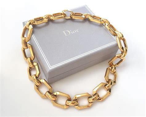 christian dior link necklace|dior chunky necklace.